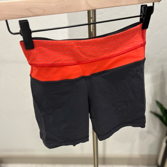 Lululemon Bike Shorts | Size 2 | Grey/Red/Stripe | Reversible | Special Edition - Picture 1 of 5